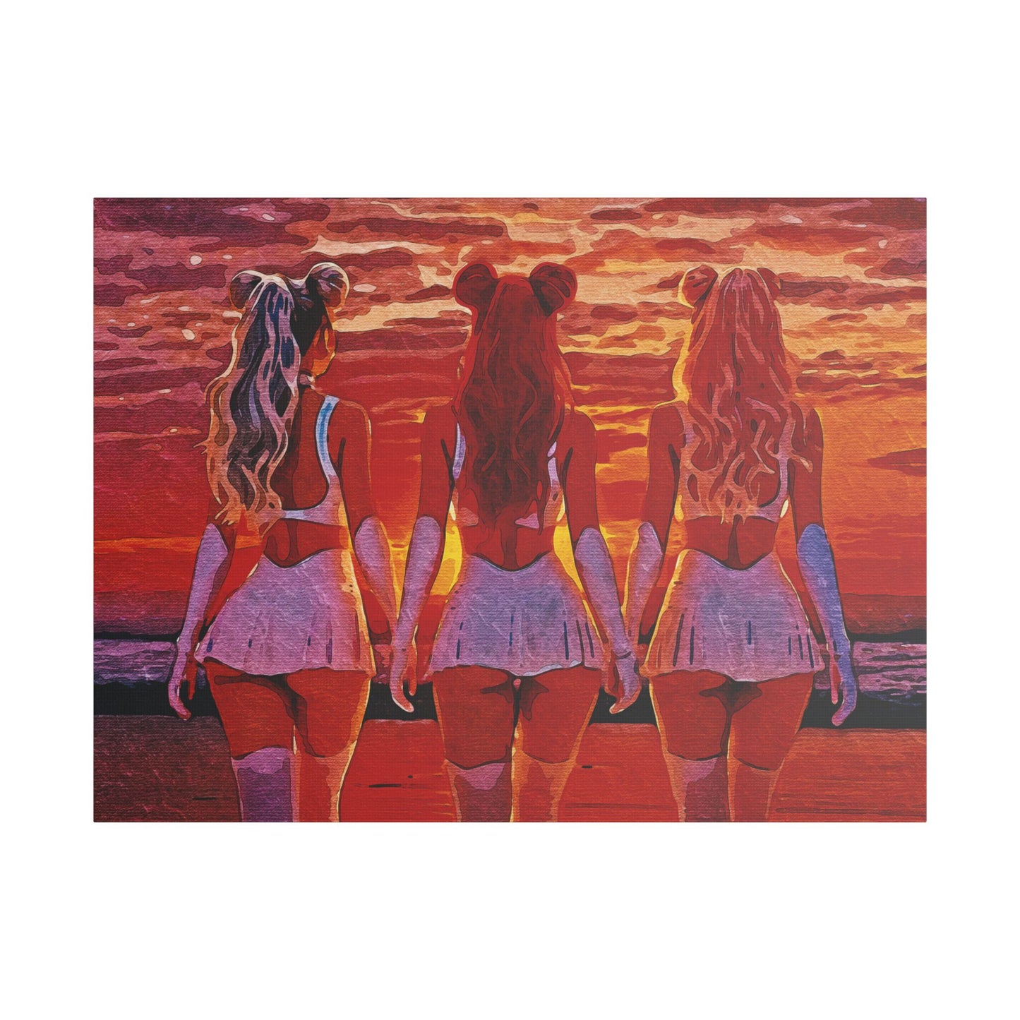 Horizon Sisters β United in Light and Love π
ππ β Unity & Peace in Vibrant Coastal Light - Stretched Canvas Art Print, Boho Wall Decor, Beach Sunset Art, Girls Artwork, Home and Living
