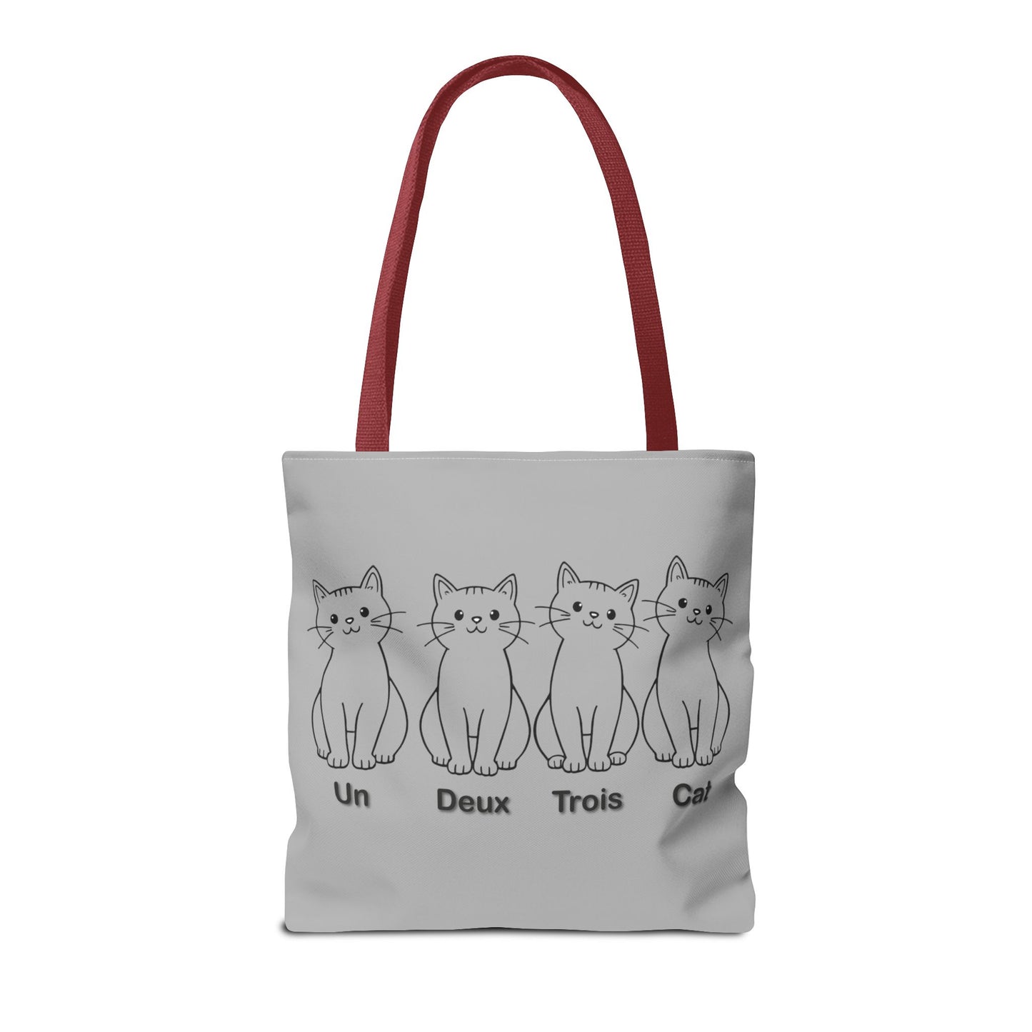 Funny Cat Tote Bag - Un Deux Trois Cat Design - Cute Cat Lover Gift