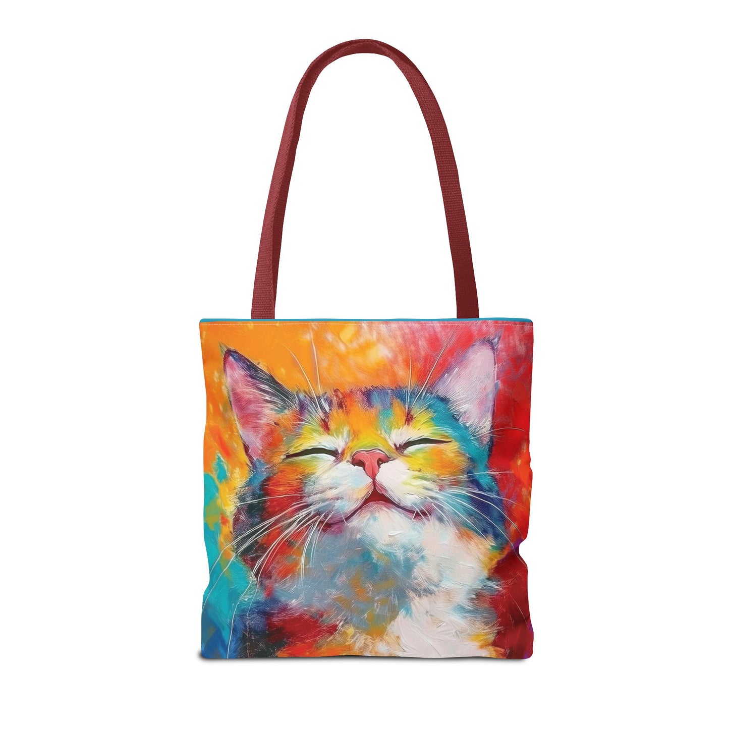 Colorful Cat Tote Bag: Pawsitive Vibes