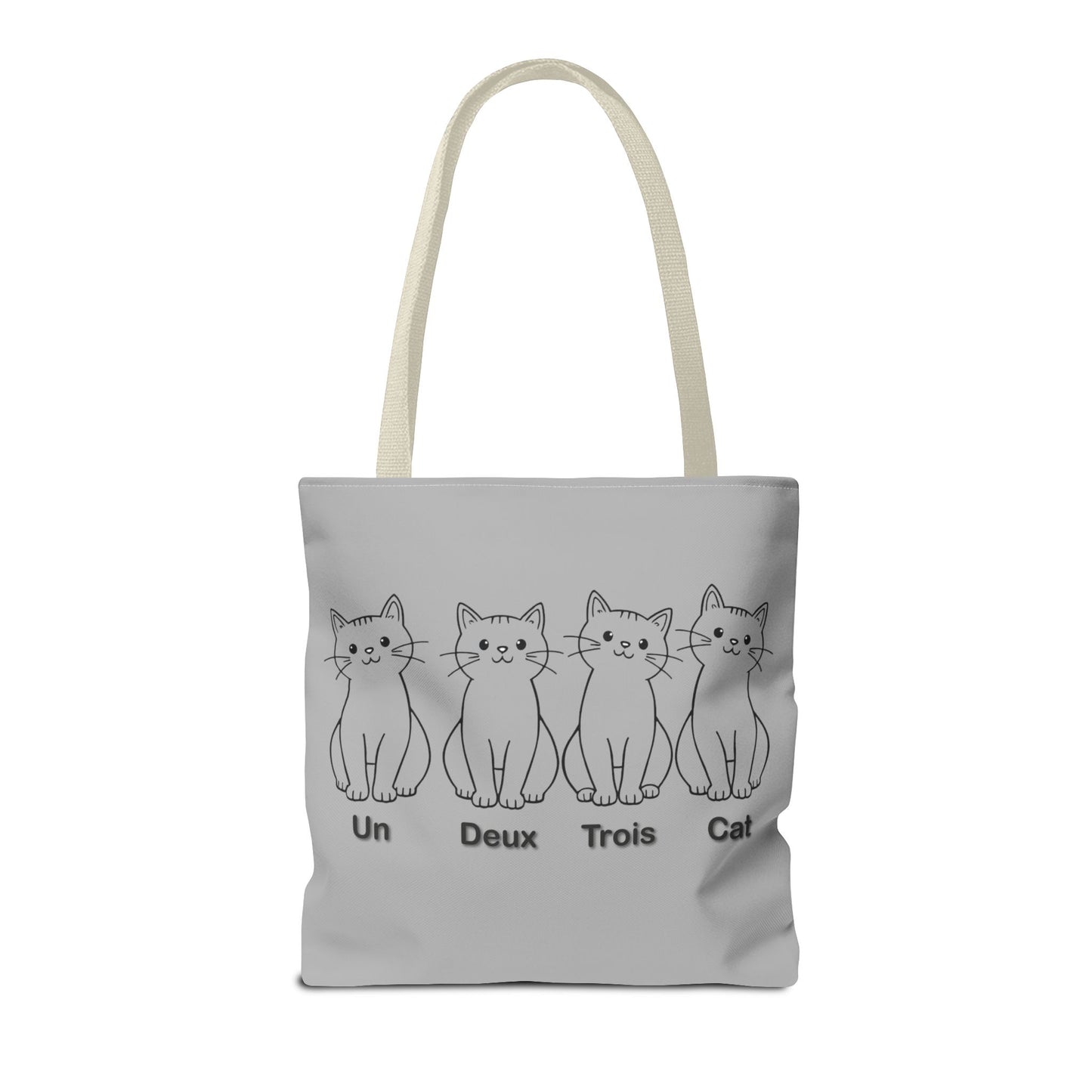 Funny Cat Tote Bag - Un Deux Trois Cat Design - Cute Cat Lover Gift