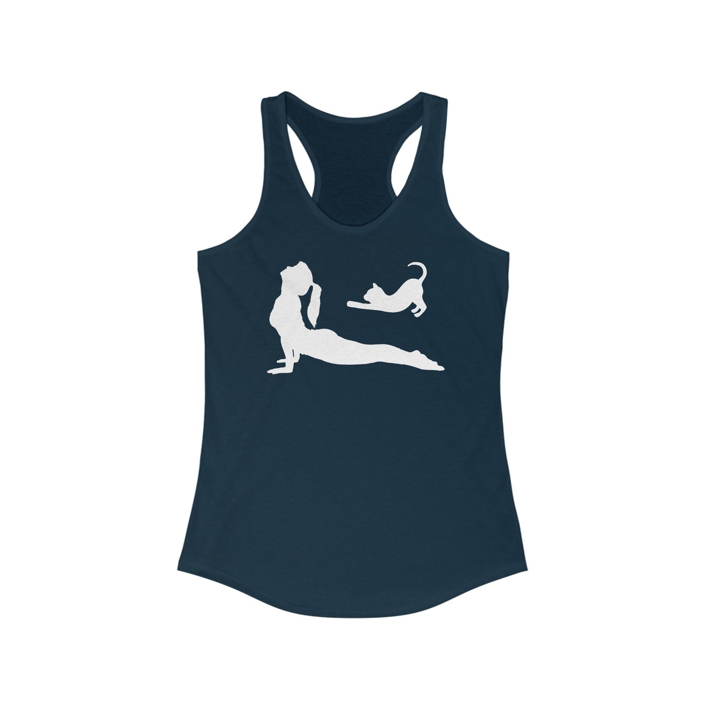 Yoga & Cat Lovers Racerback Tank - Cat Silhouette Design