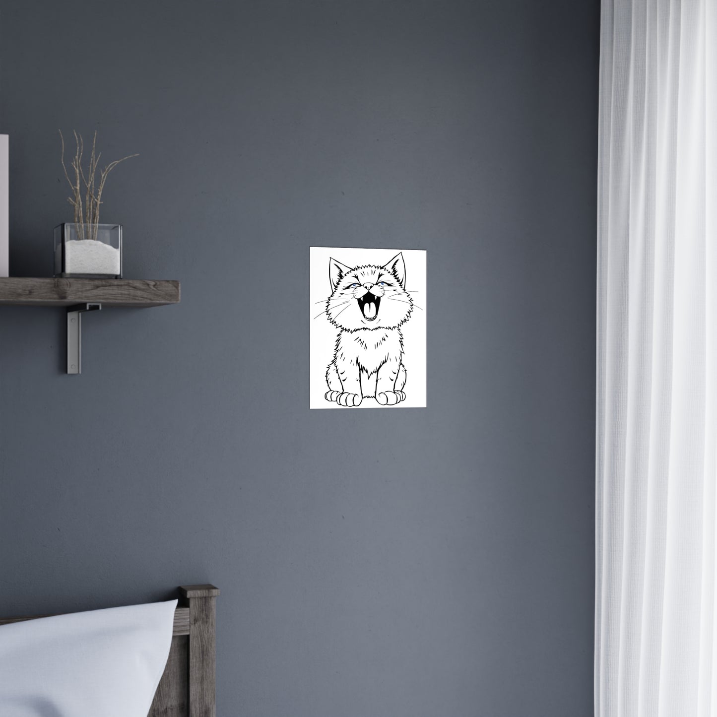 Playful Cat Matte Poster, Cat Lover Decor, Cute Wall Art, Kids Room Wall Art, Gift for Cat Owners, Funny Pet Prints