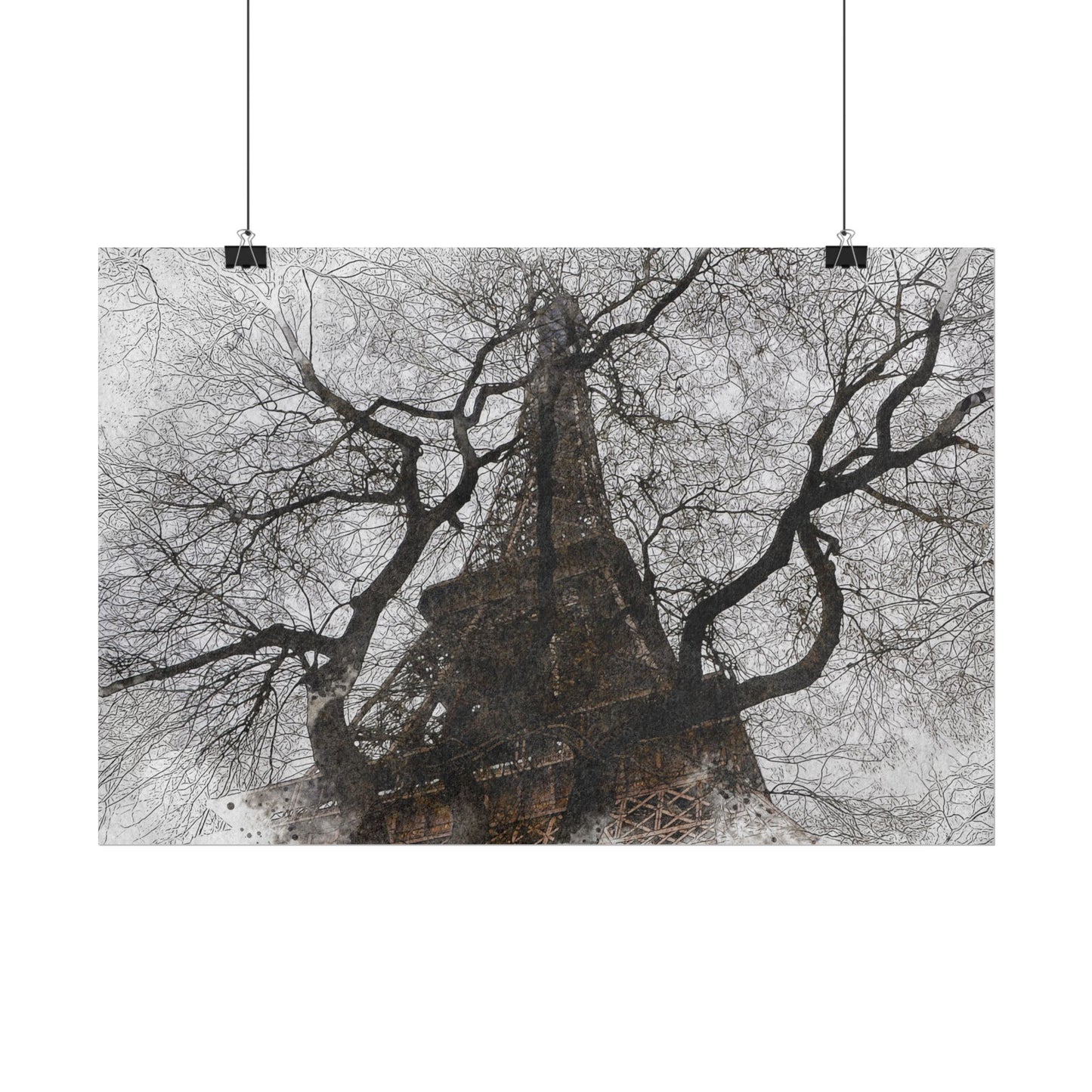 Eiffel Tower Abstract Rolled Poster - Artistic Wall Decor for Home & Office