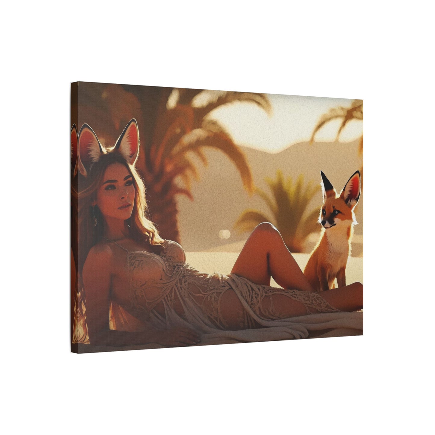 3 Foxes – Desert Fox Muse Canvas Art