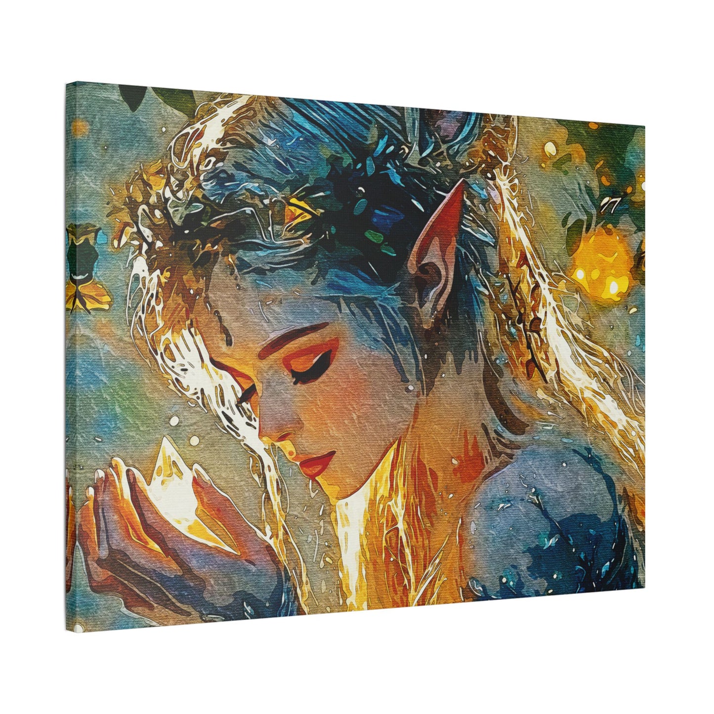 "Whispers of Light: An Enchanted Elven Dreamscape of Magic, Hope, and Inner Illumination" - Enchanting Fairy Art Canvas, Whimsical Wall Décor, Magical Home Accent, Perfect Gift for Fantasy Lovers, Dreamy Art for Bedroom