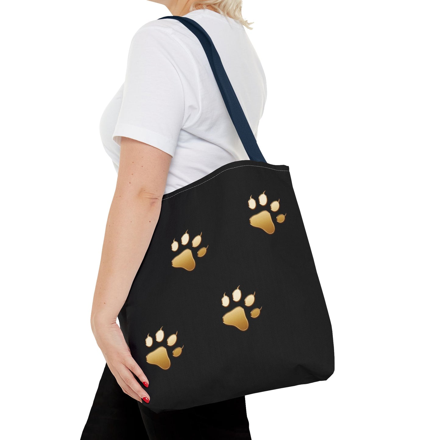 Gold cat Paw Print Tote Bag - Stylish & Practical for Animal Lovers