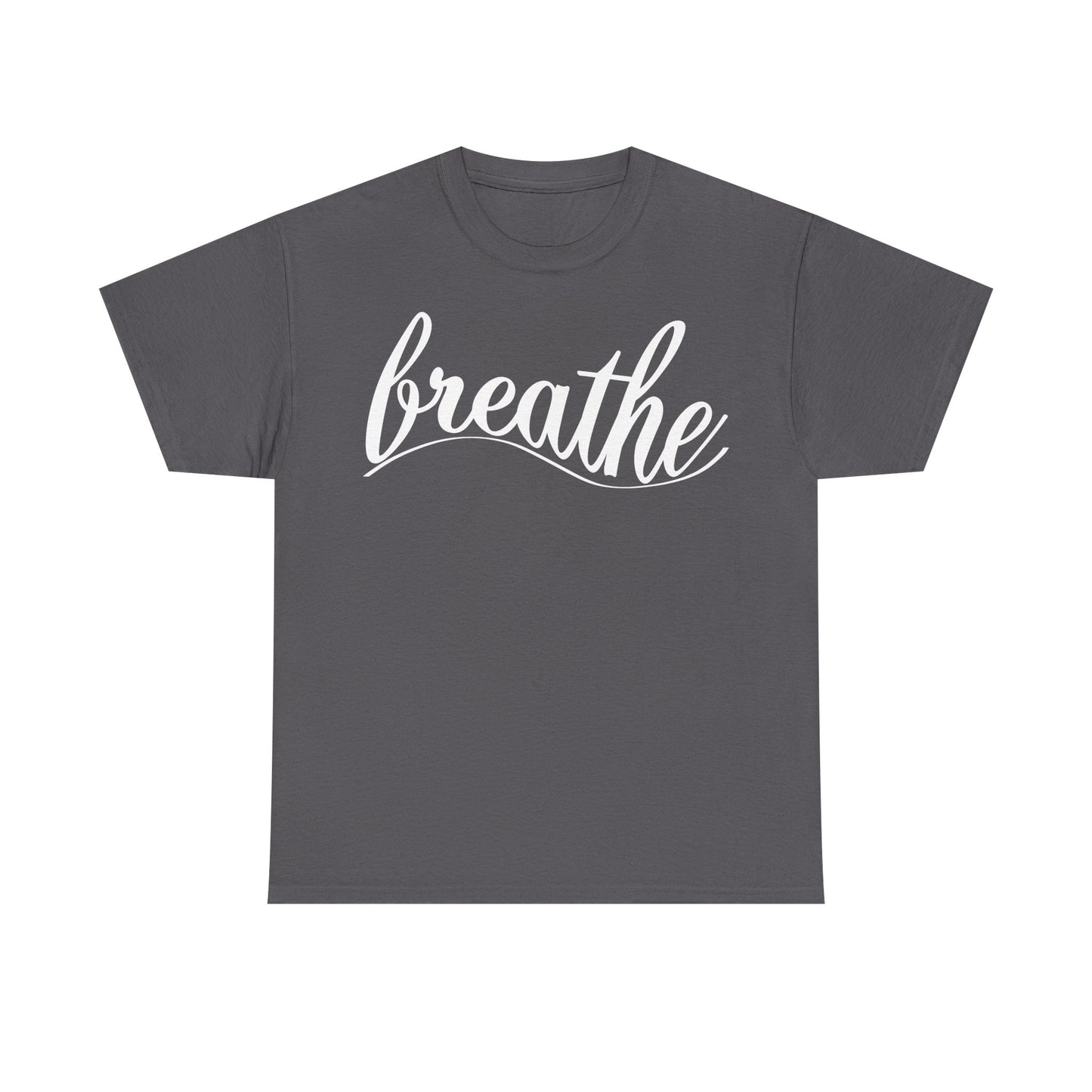 Unisex Heavy Cotton Tee - 'Breathe' Motivational Relaxation Shirt