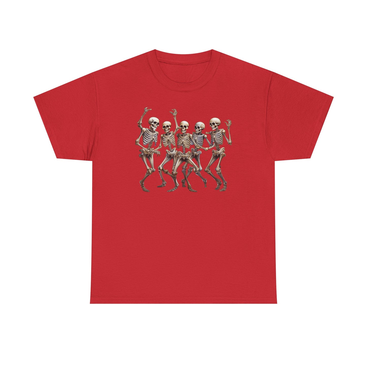 "Celebrate Life with Dancing Skeletons – Bold Apparel & Mugs that Spark Joy" - Unisex Heavy Cotton Tee with Dancing Skeletons, Halloween Shirt, Casual Tee, Party Apparel, Fun Graphic T-Shirt