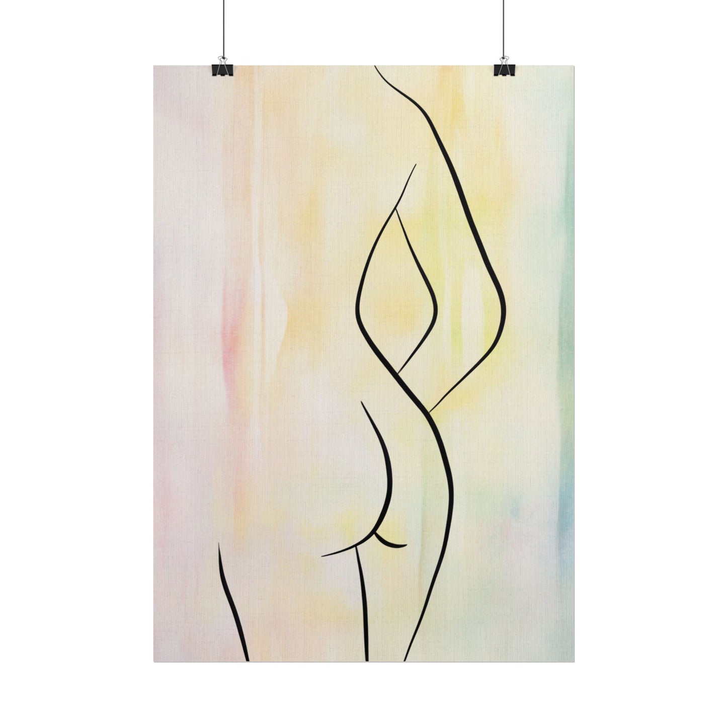 Elegant Abstract Art Rolled Poster - Minimalist Body Line Design for Home Decor