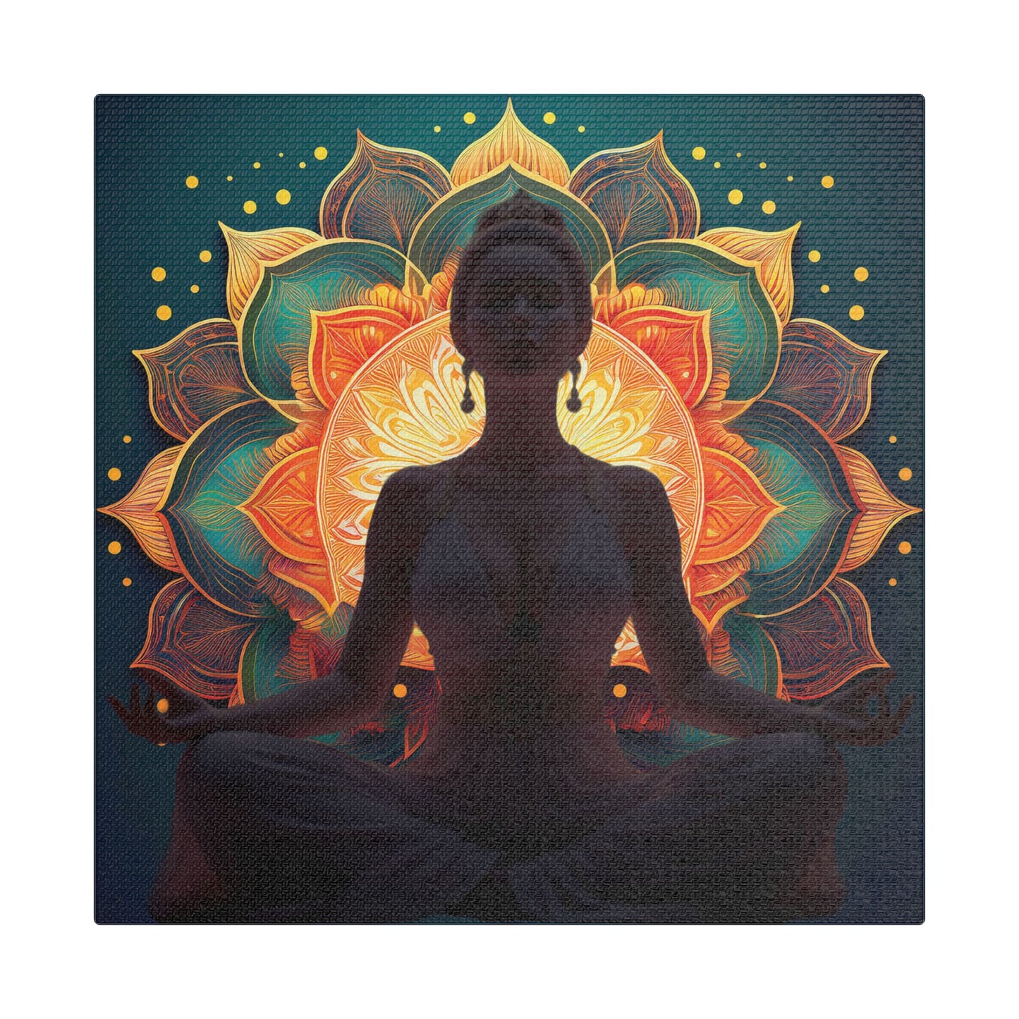 Meditative Canvas Wall Art, Spiritual Decor, Yoga Room Artwork, Holistic Gift, Mindfulness Home Decor