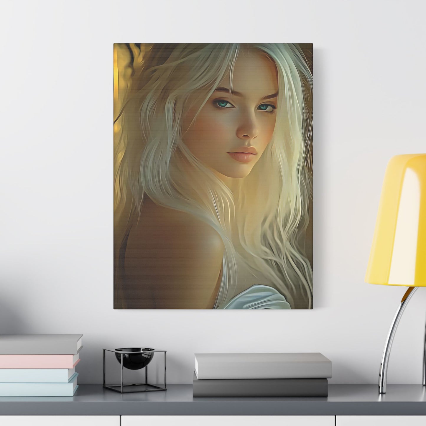 Golden Flow – Embrace the Light Within and Let It Shine 🌟✨ - Elegant Satin Canvas Wall Art, Stunning Home Décor, Modern Portrait, Gift for Art Lovers, Office Wall Decoration, Feminine Touch