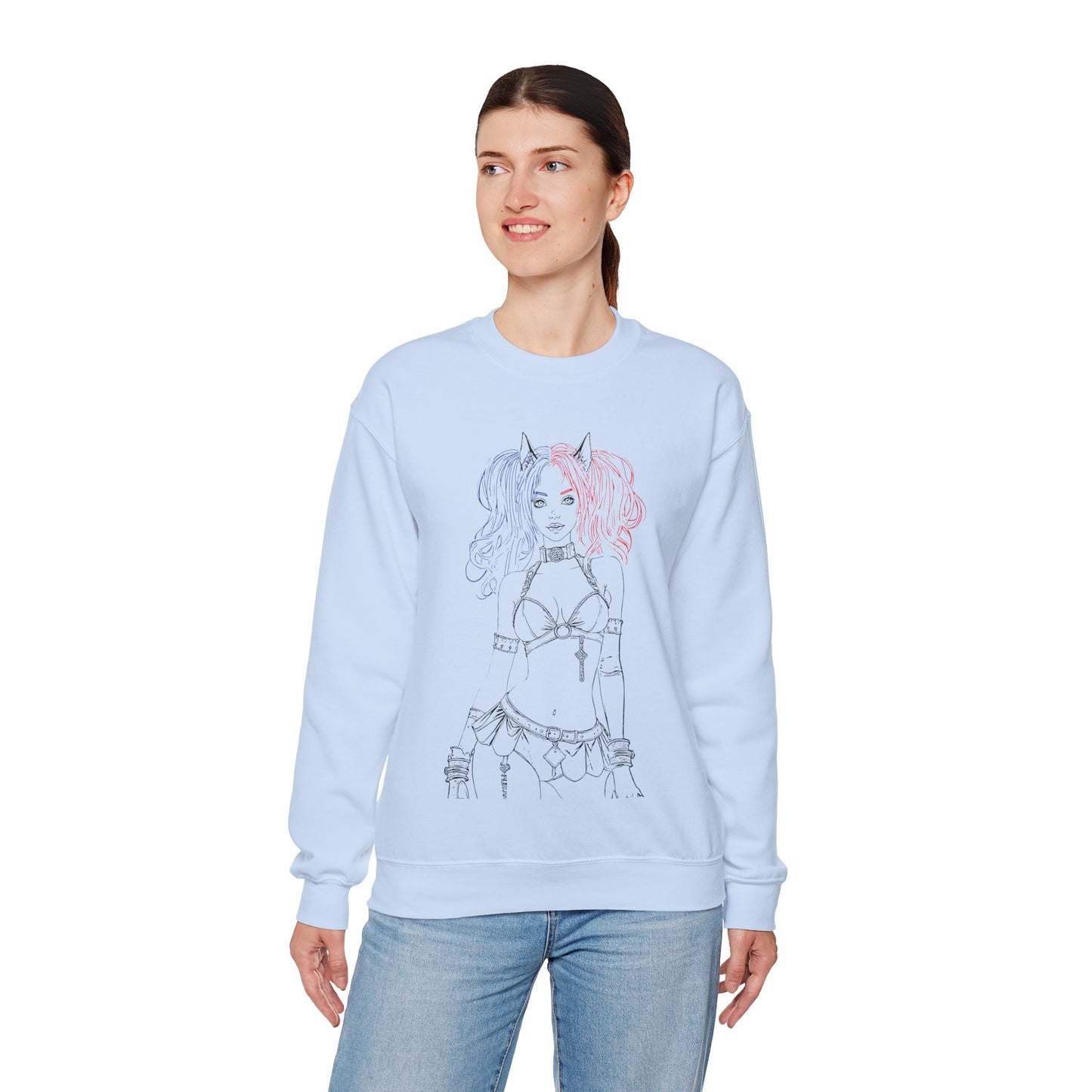 Harajuku Style Graphic Sweatshirt, Trendy Unisex Crewneck, Streetwear Fashion, Cozy Gift for Her, Girls Night Out