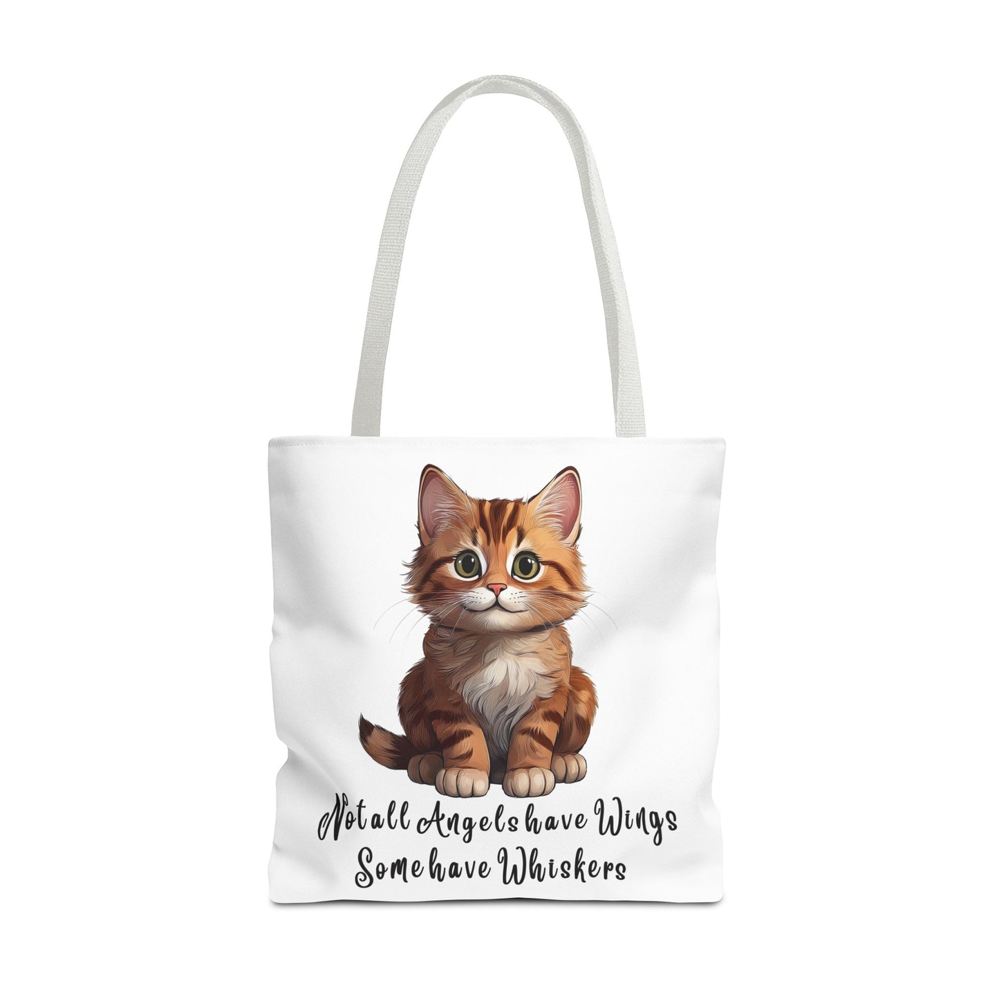 Colorful Tri-Color Cat Tote Bag: Not all Angels have Wings, some have whiskers