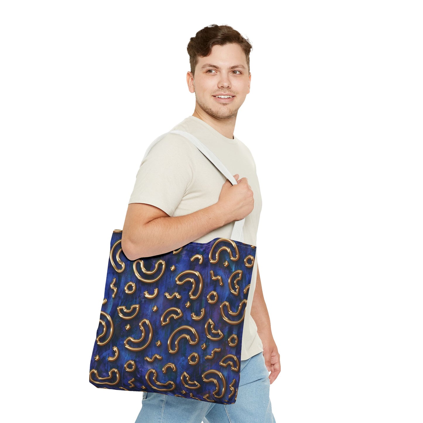 Stylish Patterned Tote Bag - Fun Macaroni Design for Everyday Use