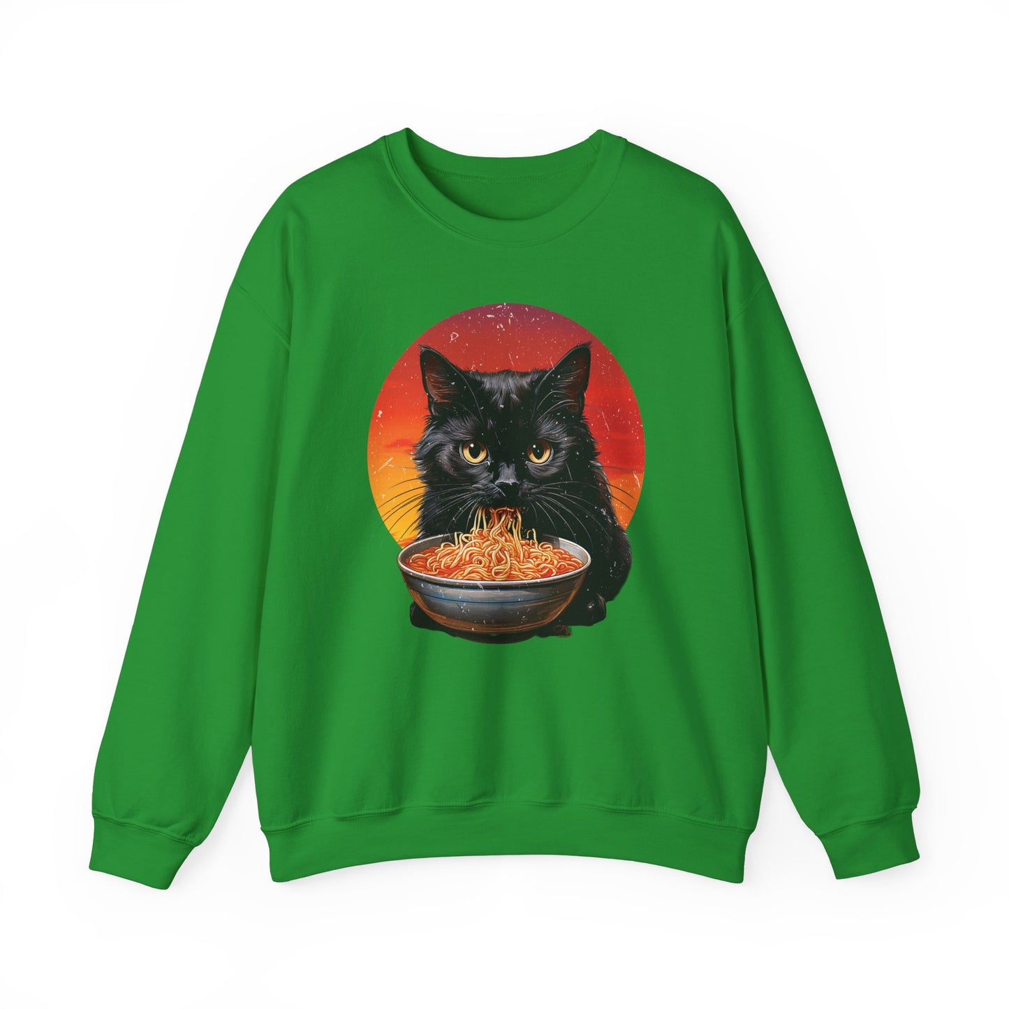 Ramen Cat - Cozy Cat Lover's Crewneck Sweatshirt - Purrfect for Foodies