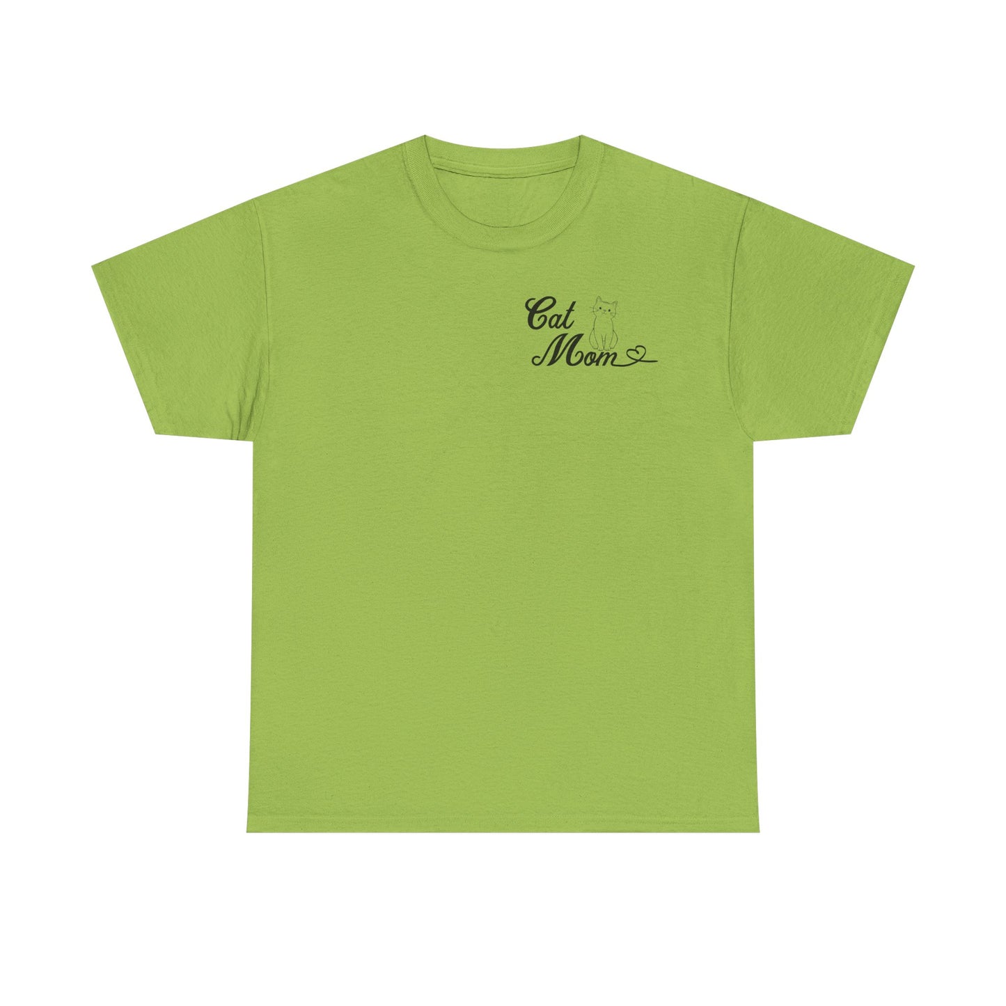 'Cat Mom' Unisex Heavy Cotton Tee - Perfect Gift for Cat Lovers