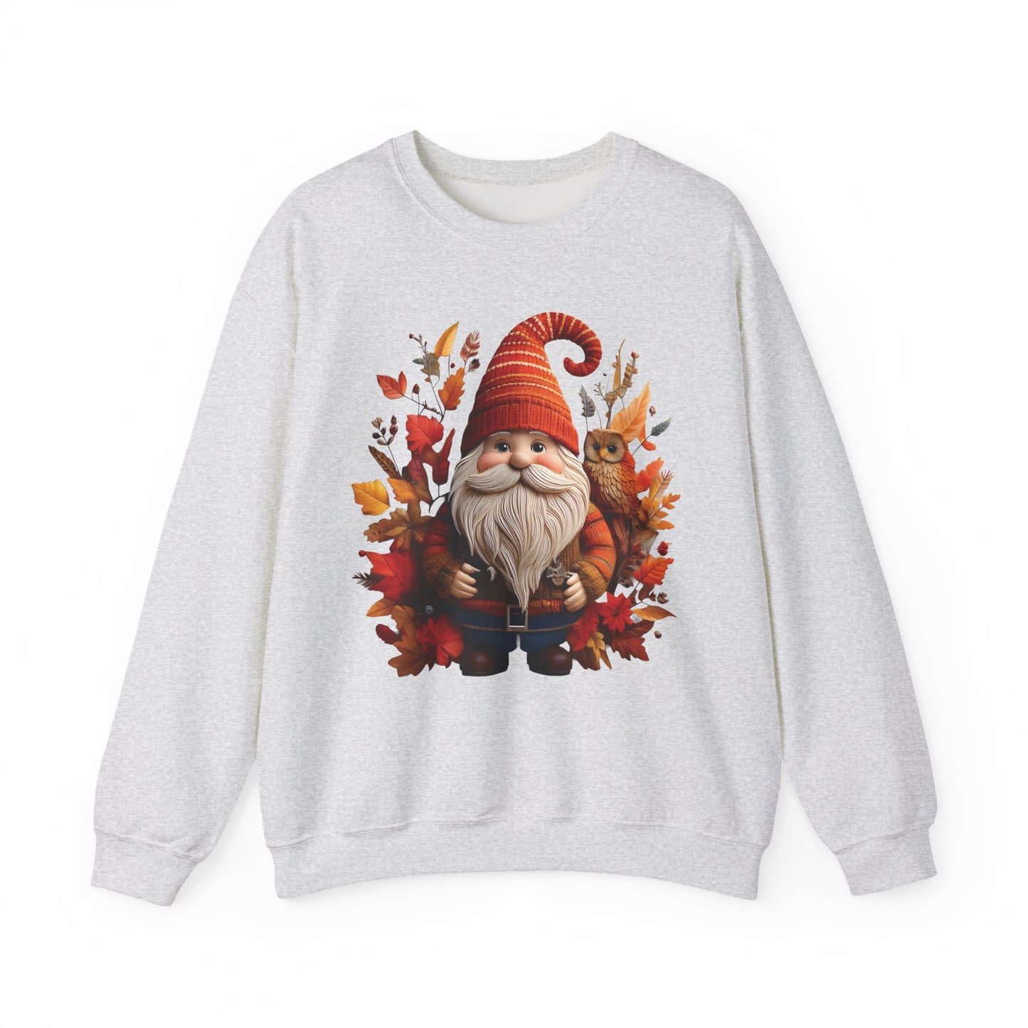 Gnome & Owl Autumn Harmony β Cozy Magic for the Season ππ§‘ - Sweatshirt | Fall Sweater, Autumn Apparel, Unisex Crewneck, Perfect Gift, Holiday Wear, Seasonal Style, Comfortable Fashion