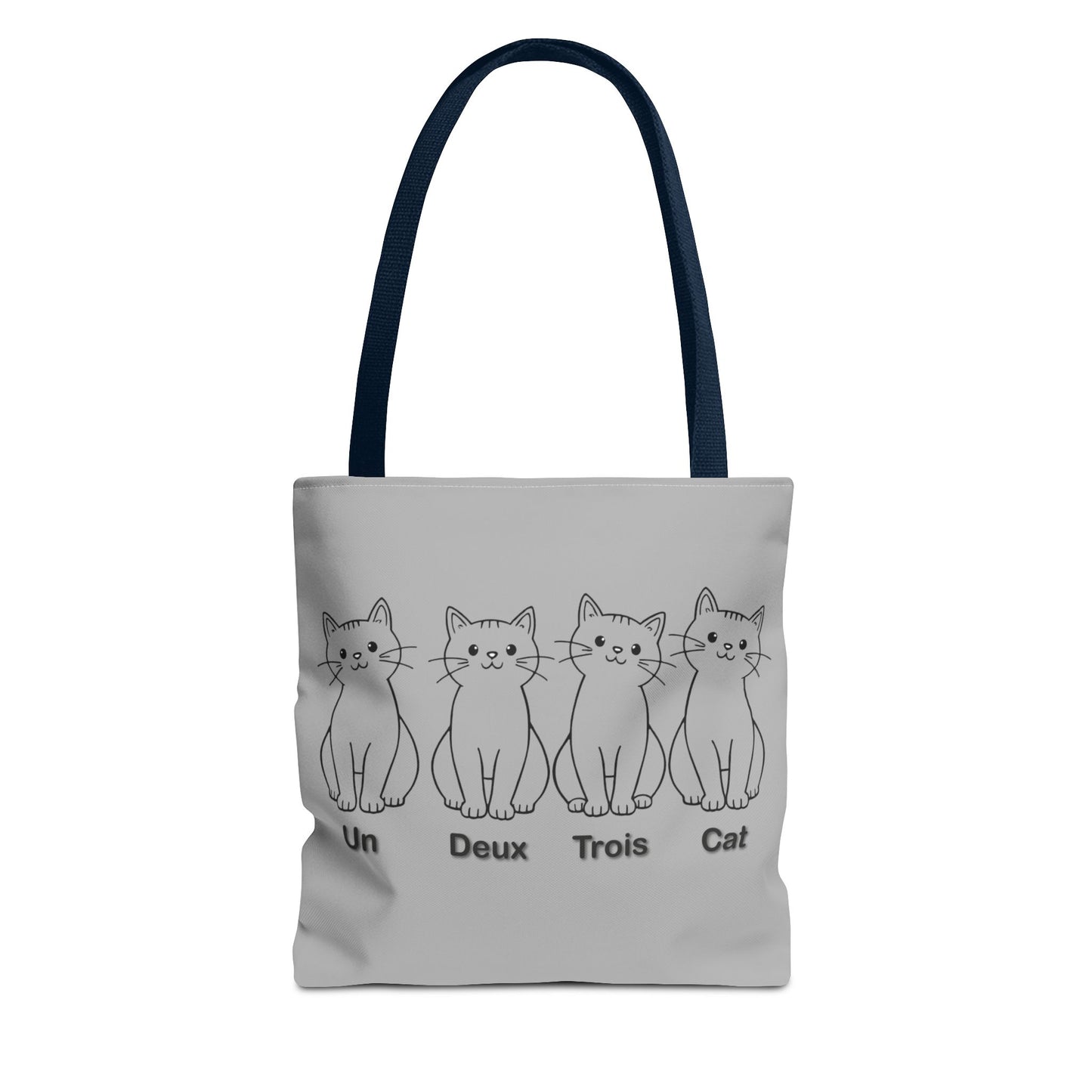Funny Cat Tote Bag - Un Deux Trois Cat Design - Cute Cat Lover Gift