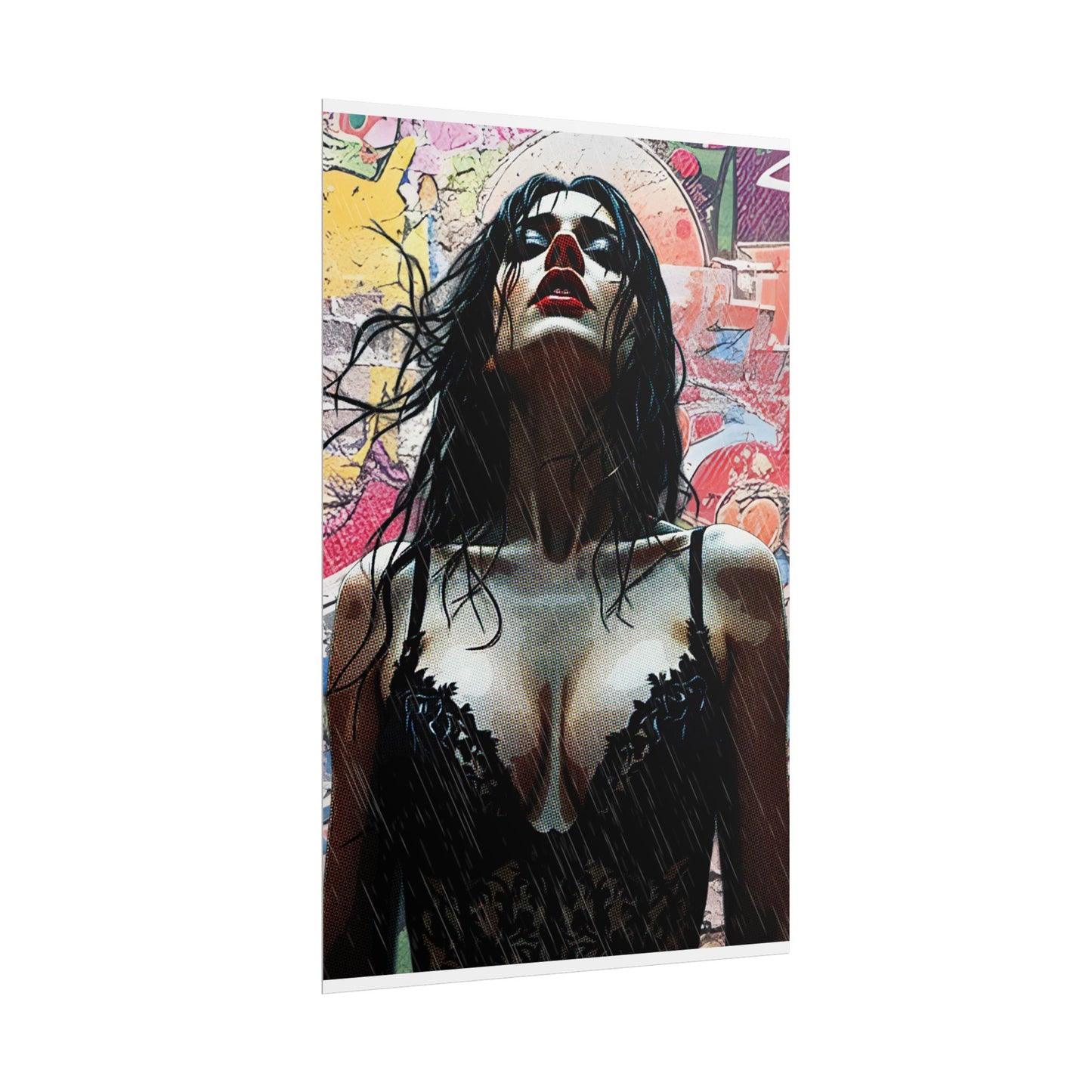 Rise Through the Storm: A Bold Expression of Strength, Passion, and Resilience in the Rain - Bold Art Rolled Posters, Wall Decor, Unique Gift, Home Aesthetic, Modern Art Print, Gallery Wall, Bedroom Decor