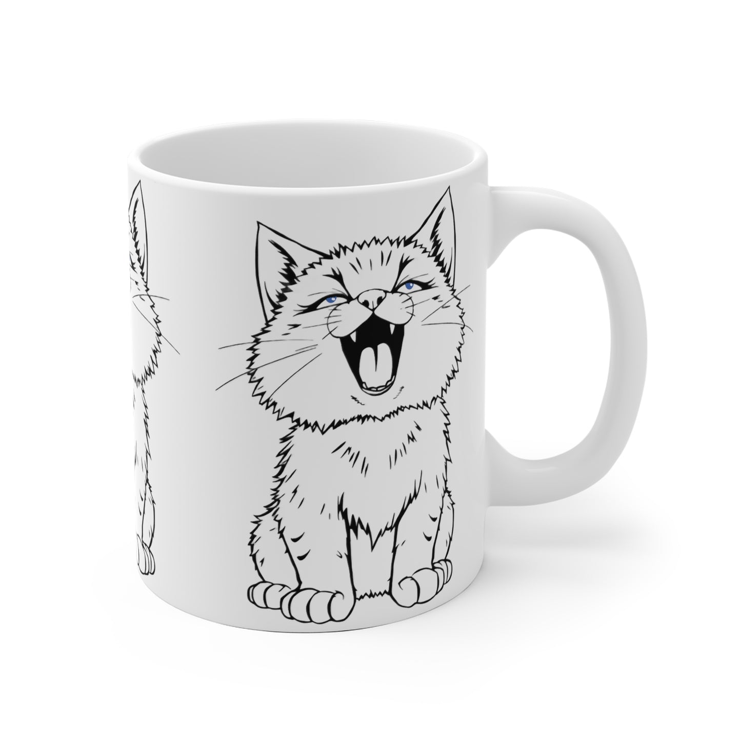 Cute Cat Ceramic Mug, Fun Coffee Cup for Animal Lovers, Cat Lover Gift, Personalized Mug for Pet Owners, Cat-Themed Kitchen Decor
