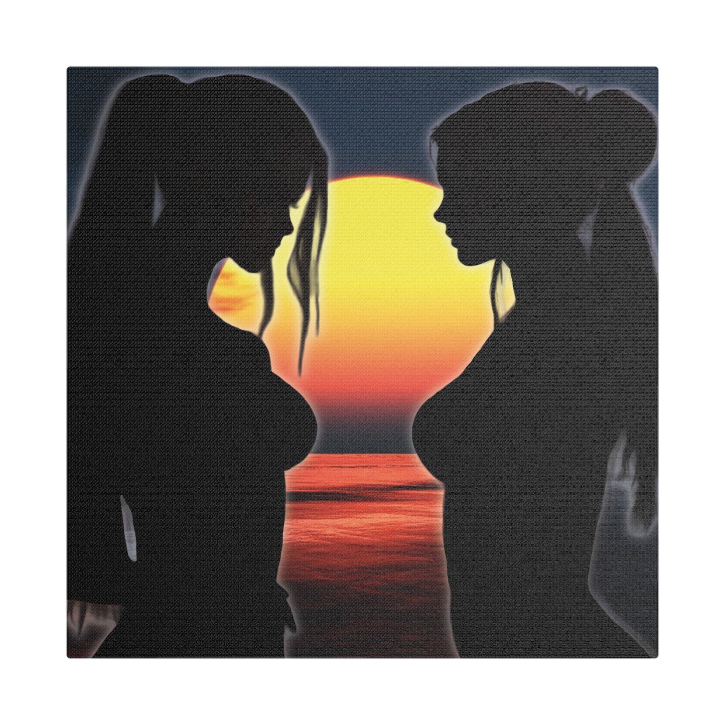Sunset Silhouettes – Reflective Moments in Ocean Light - Canvas Art, Modern Wall Decor, Home Aesthetic, Gift for Her, Living Room Wall Art, Inspirational Art