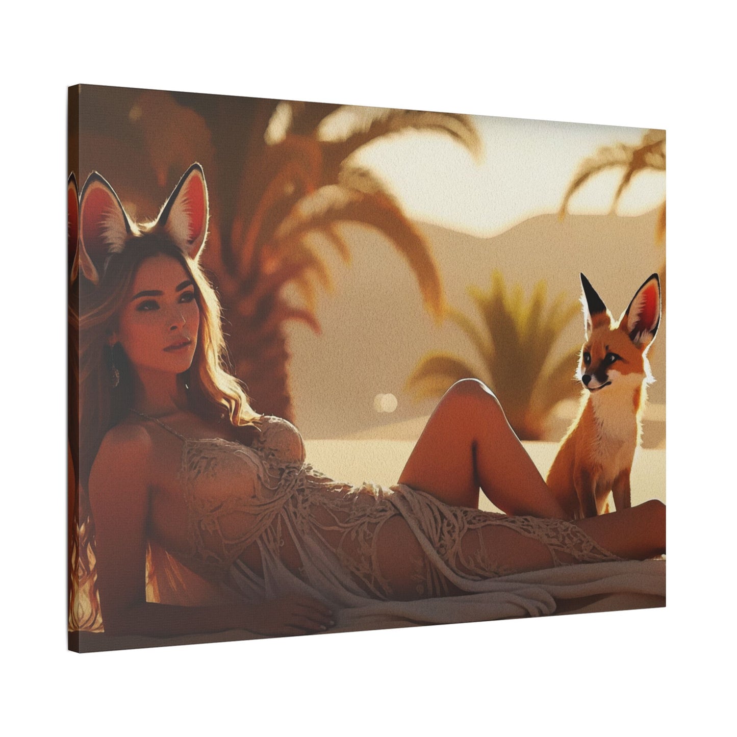 3 Foxes – Desert Fox Muse Canvas Art