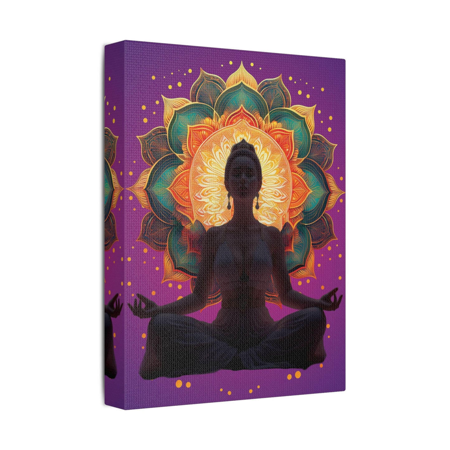 Meditation Canvas Art Print, Spiritual Wall Decor, Yoga Decor, Mindfulness Gift, Bohemian Art, Lotus Flower Canvas