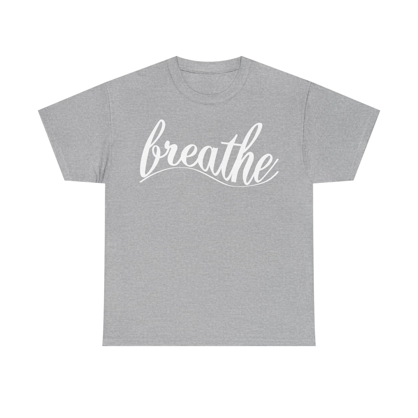 Unisex Heavy Cotton Tee - 'Breathe' Motivational Relaxation Shirt