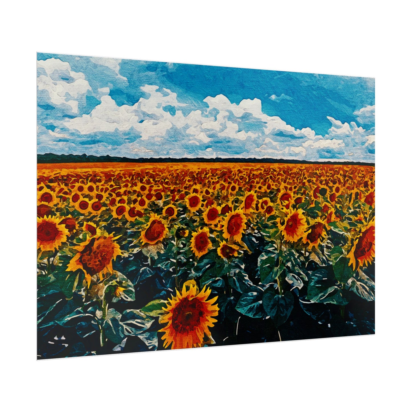 Sunflower Field Rolled Poster - Vibrant Nature Wall Art Decor