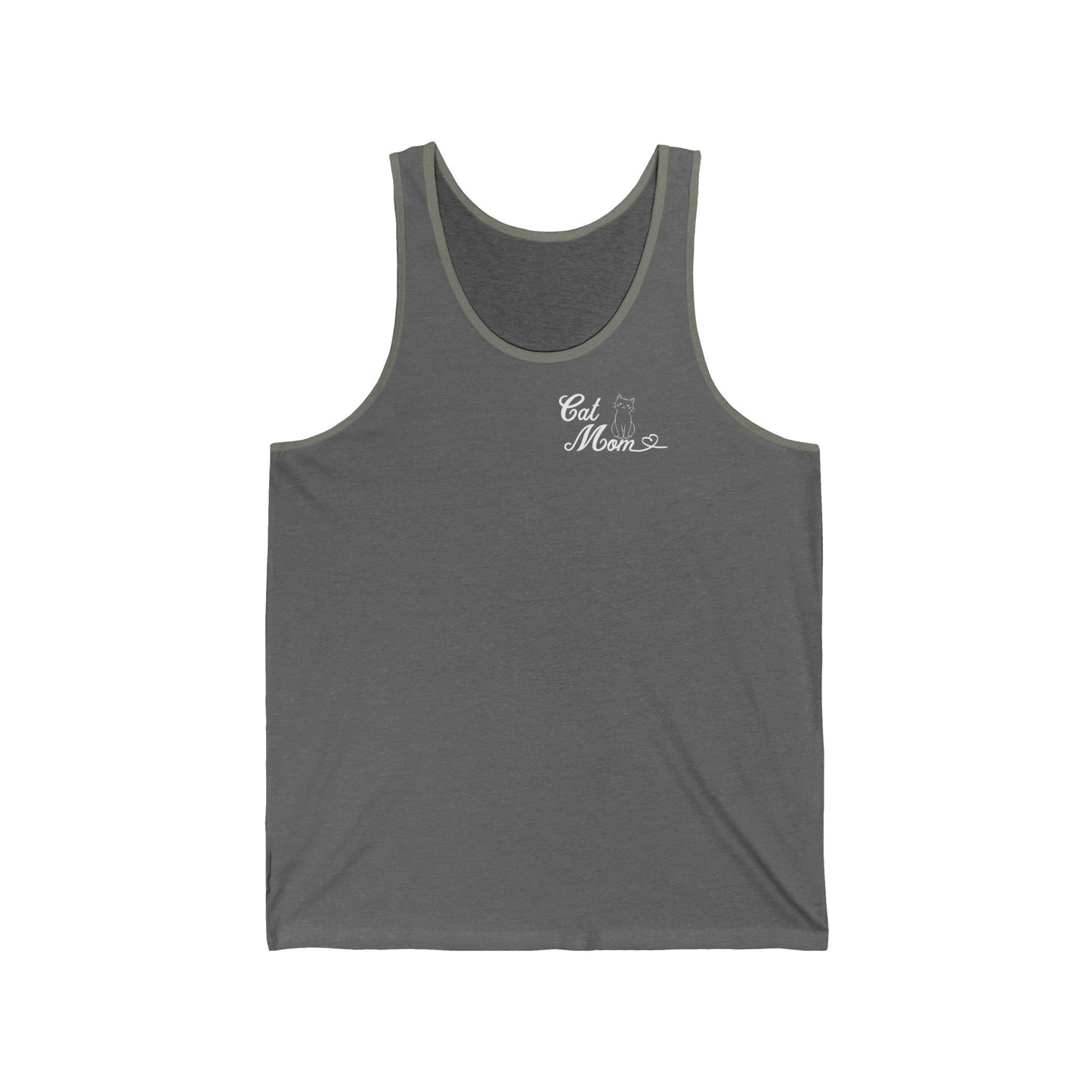 'Cat Mom' Unisex Jersey Tank Top - Perfect Gift for Cat Lovers