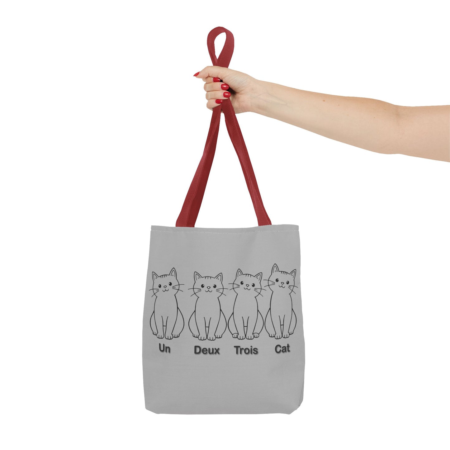 Funny Cat Tote Bag - Un Deux Trois Cat Design - Cute Cat Lover Gift