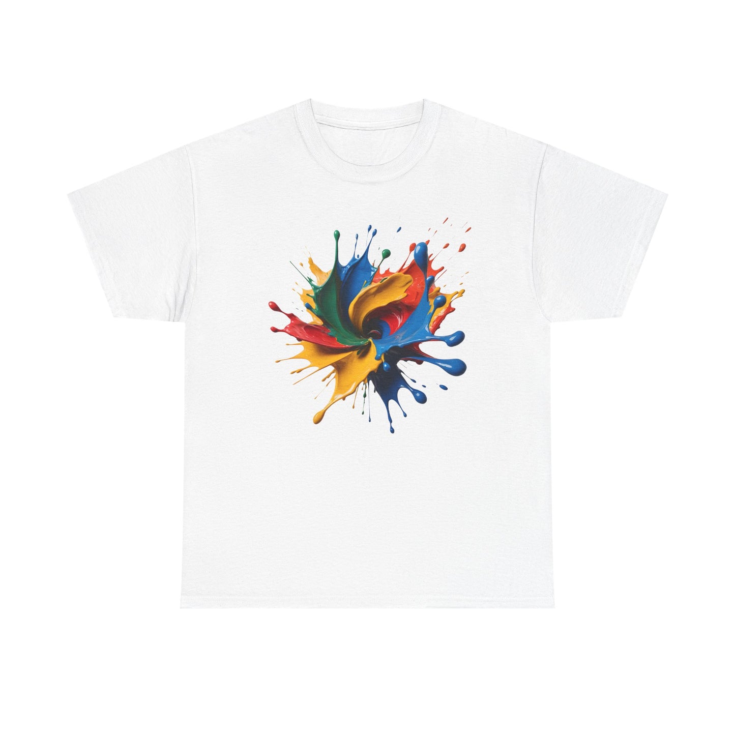 "Oops!" Color Splash Energy – Wear the Art, Feel the Vibe - Colorful Splash Art Unisex Heavy Cotton Tee | Vibrant Graphic T-Shirt, Casual Wear, Gift for Art Lovers, Color Run, Festival Outfit