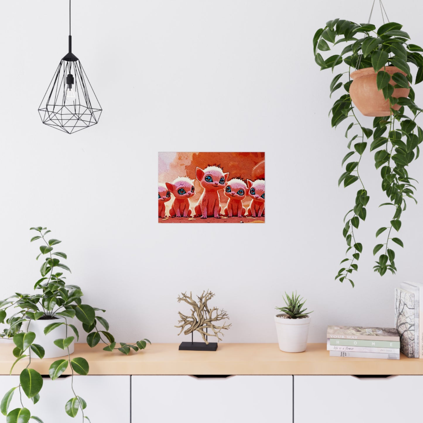 Whiskers of Wonder – Adorable Fantasy Anime Cat Clan Bringing Joy to Walls & Imaginations - Whimsical Cat Matte Posters, Art Print, Home Decor, Cute Wall Art, Gift for Cat Lovers, Nursery Print