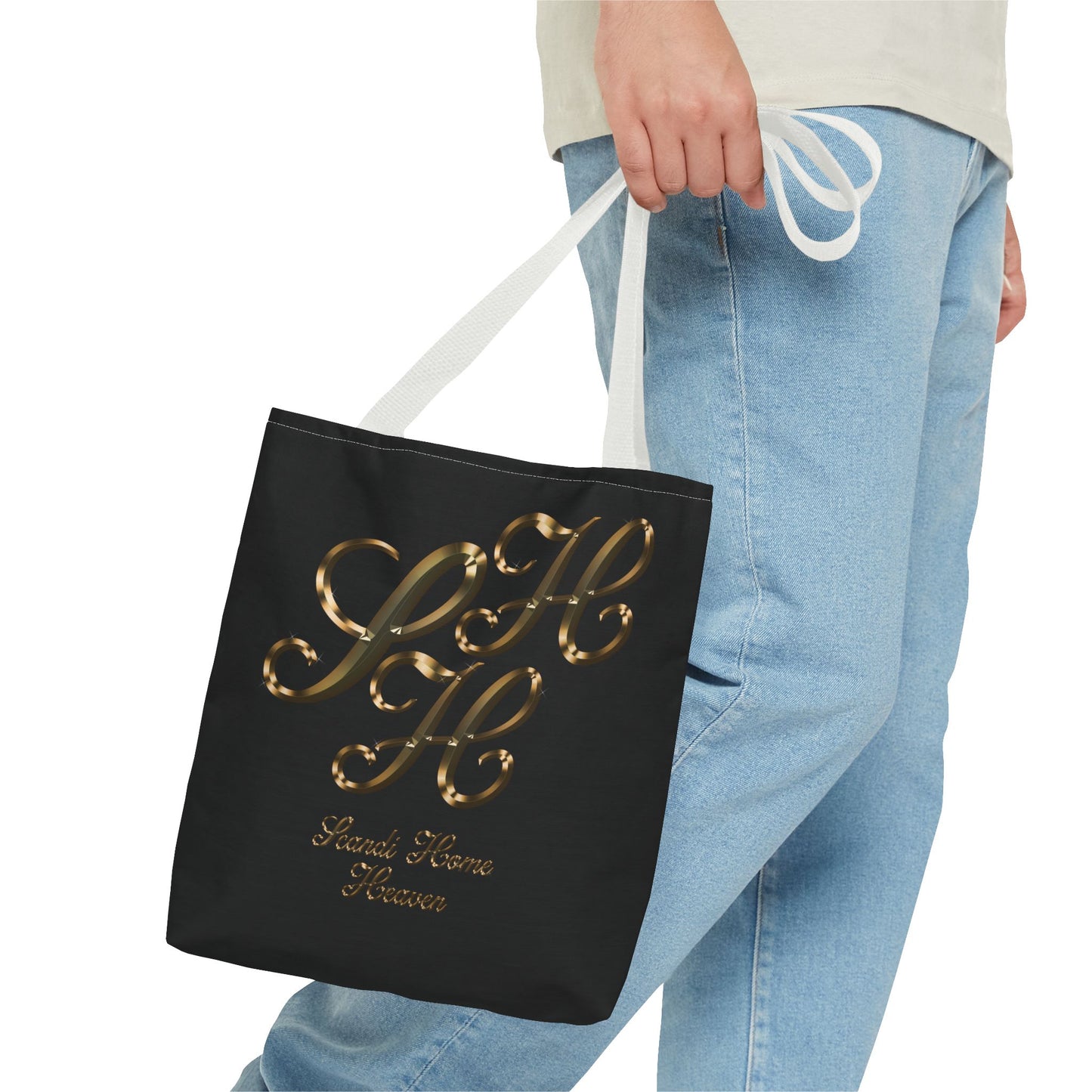 Tote Bag - Golden colored Scandi Home Heaven Designer Logo