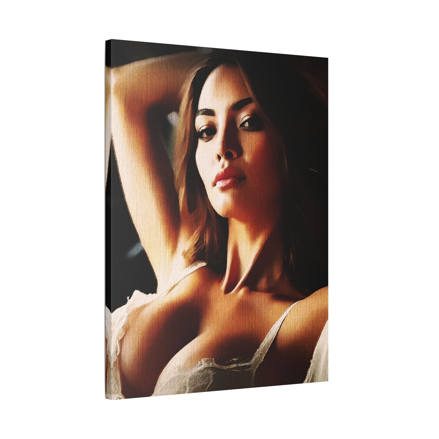 Empowered Allure – Striking Portrait of Confidence and Timeless Feminine Grace in Art - Elegant Satin Canvas Art Print, Modern Home Decor, Wall Art for Living Room, Bedroom Aesthetic, Unique Gift Idea