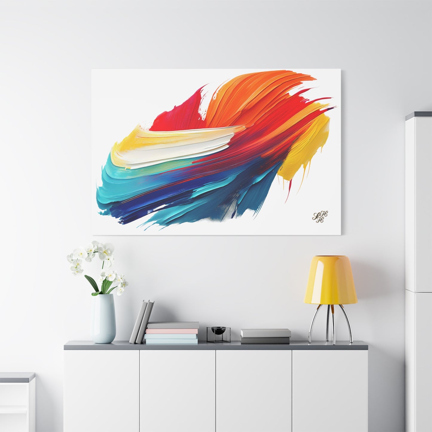 Vibrant Abstract Canvas Wall Art - Colorful Painting