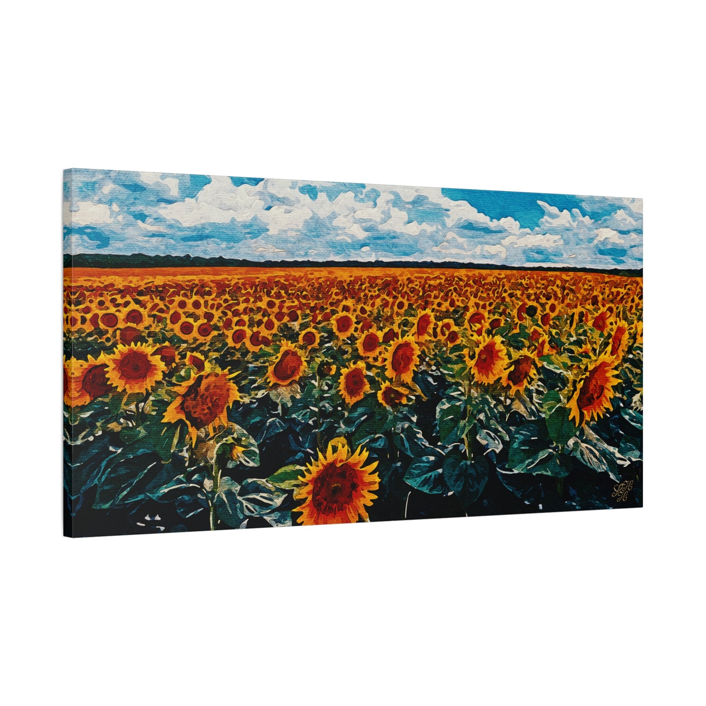 'Vibrant Sunflower Field' Canvas Print Wall Art