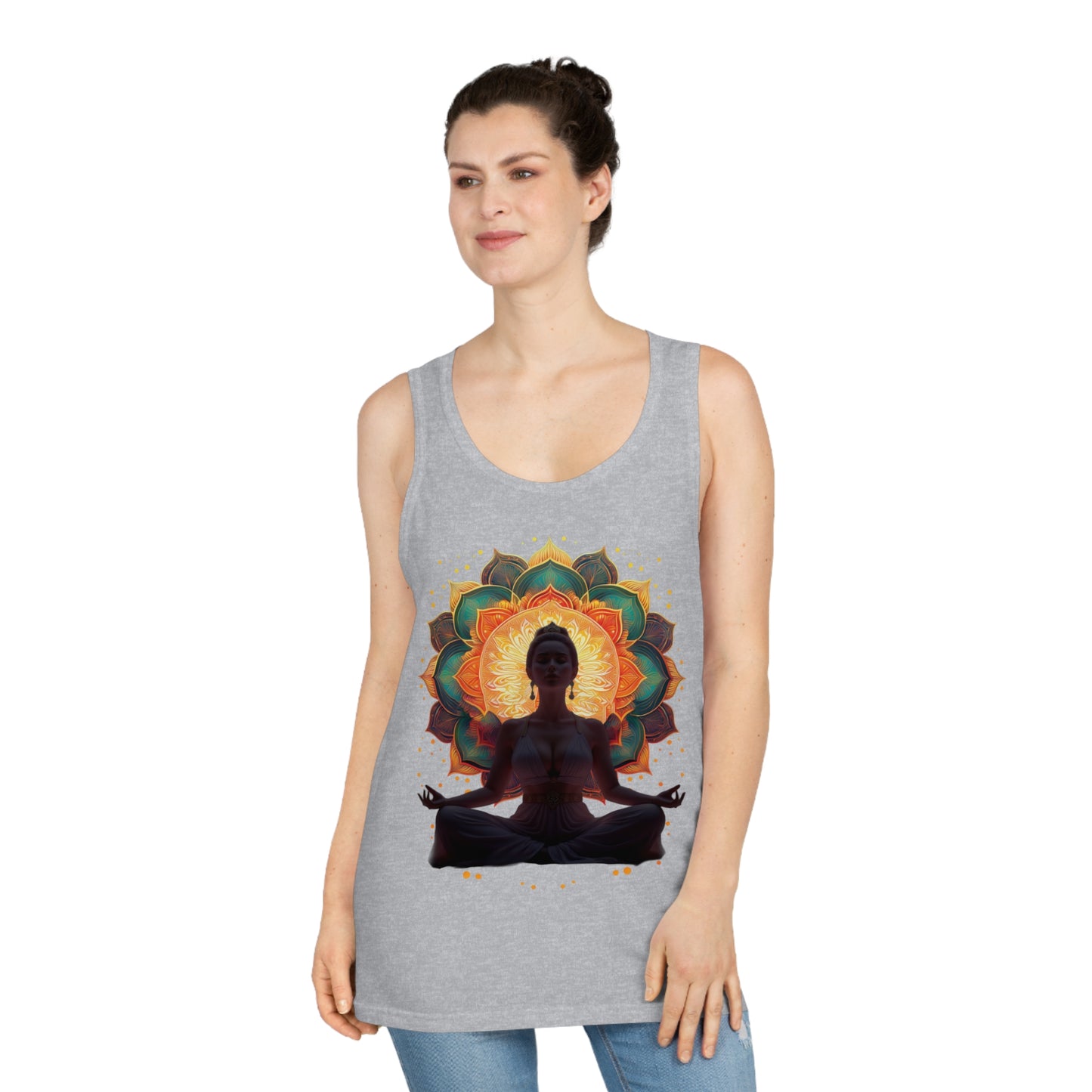 Meditation Goddess Unisex Tank Top | Yoga Wear, Zen Apparel, Spiritual Gift, Summer Outfit, Mindfulness Clothing