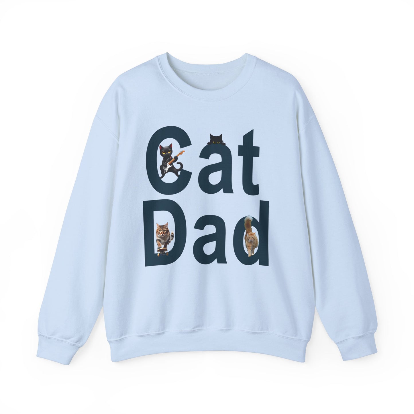 Cat Lovers Sweatshirt - Cat Dad Life: Purrfection in Progress ๐พ- Unisex Heavy Blend Crewneck