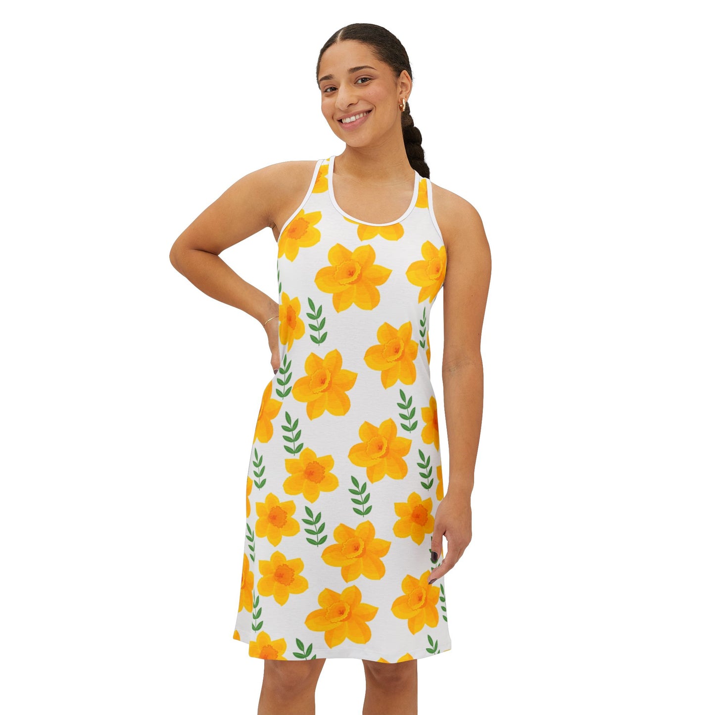 Bright Floral Racerback Dress - Perfect for Summer and Casual Outings