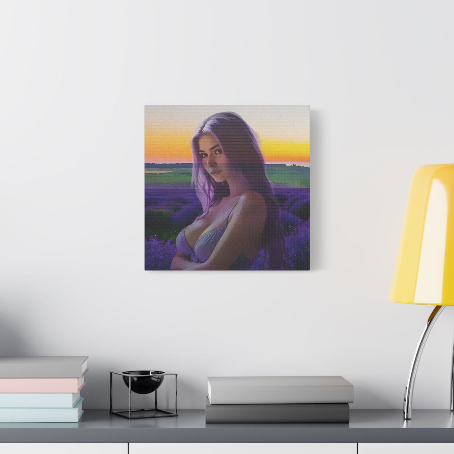 "Beautiful Lavender" – Dreamy Sunset Muse in Lavender Field Canvas Art