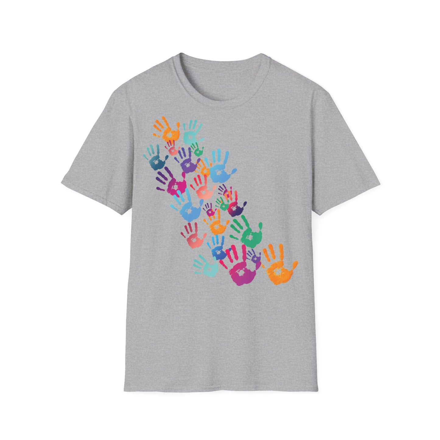 Colorful Handprints T-Shirt - Unisex Softstyle