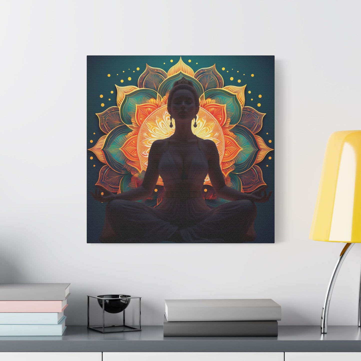Meditative Canvas Wall Art, Spiritual Decor, Yoga Room Artwork, Holistic Gift, Mindfulness Home Decor