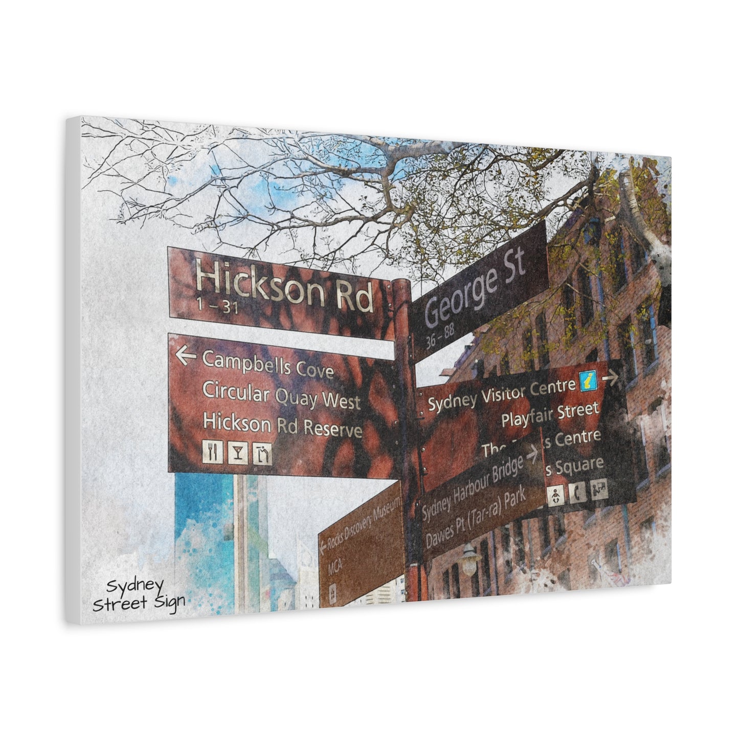 Canvas Print Inner Sydney Street Sign Art
