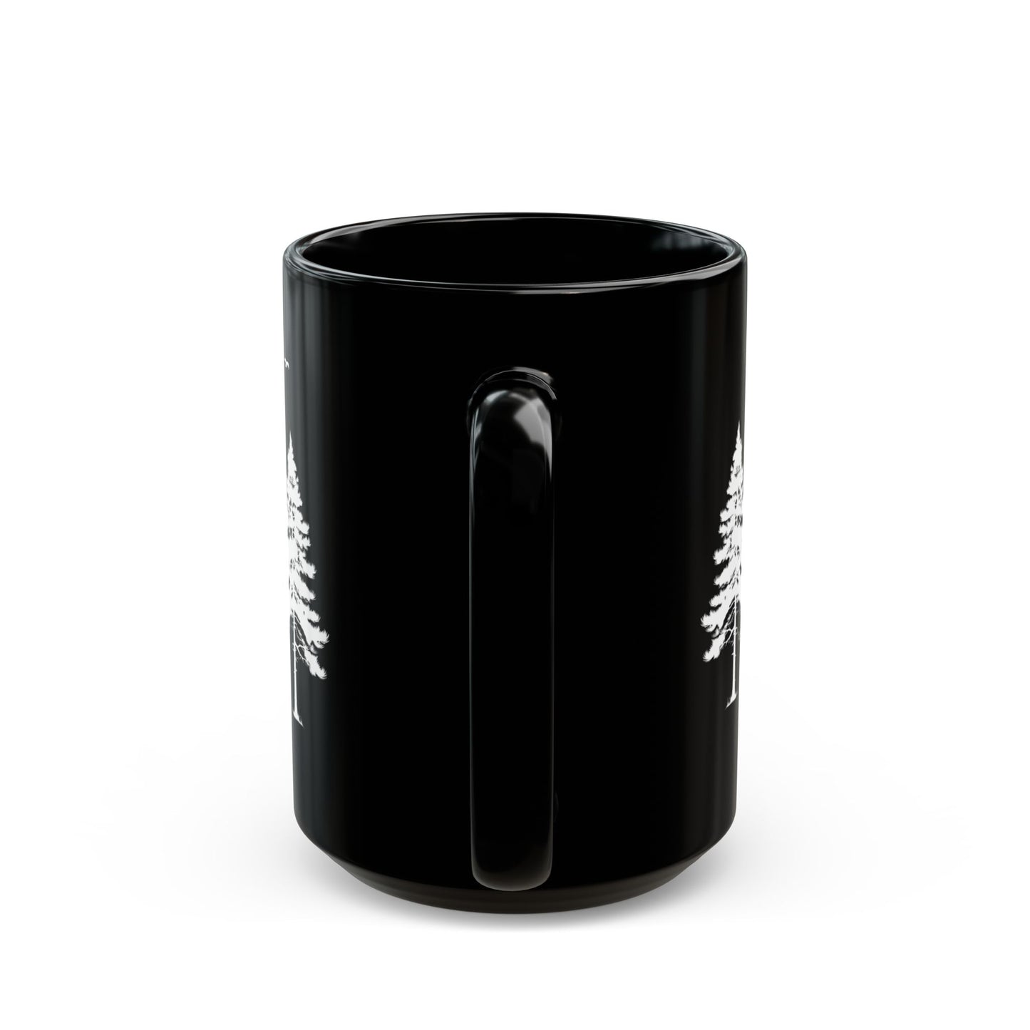 Serene Forest Black Mug - 11oz & 15oz Coffee Cup for Nature Lovers