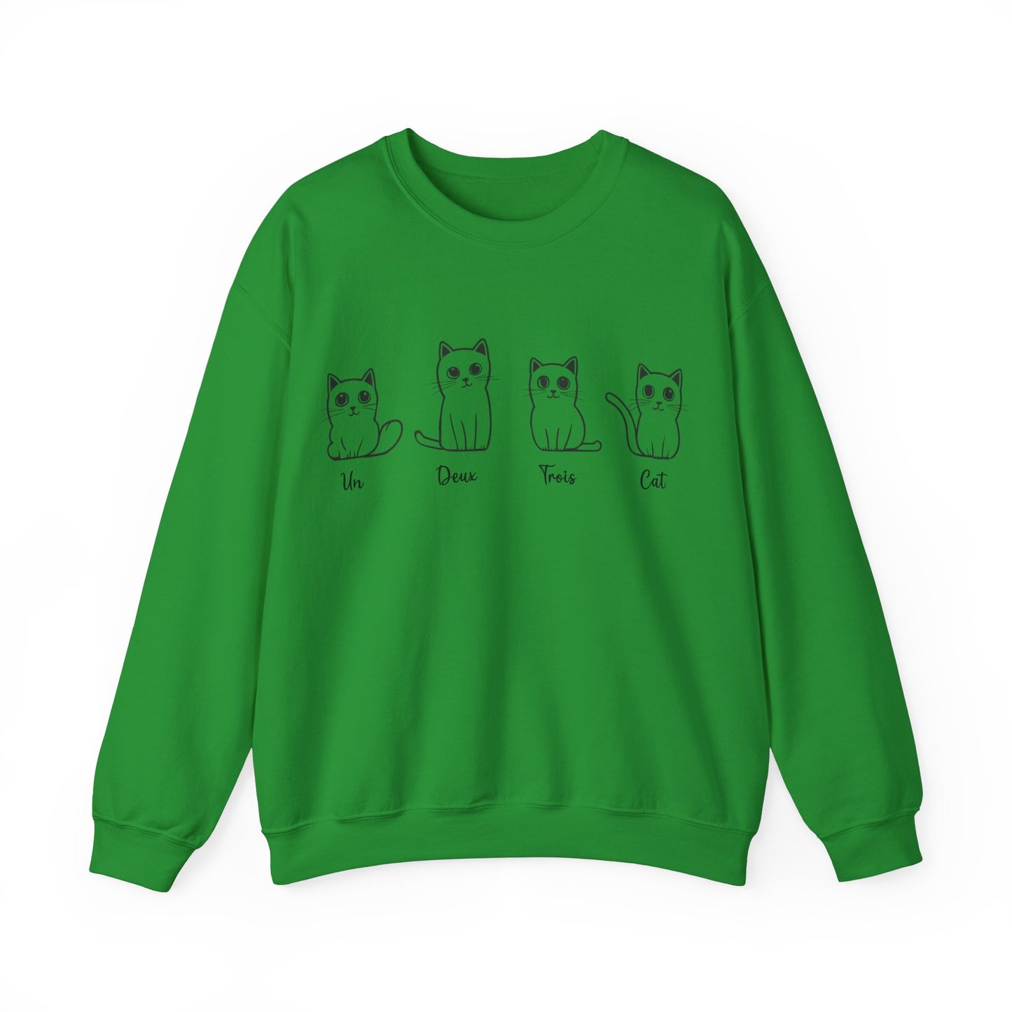 Cat Lovers Sweatshirt - Un Deux Trois Cat - Unisex Heavy Blend Crewneck