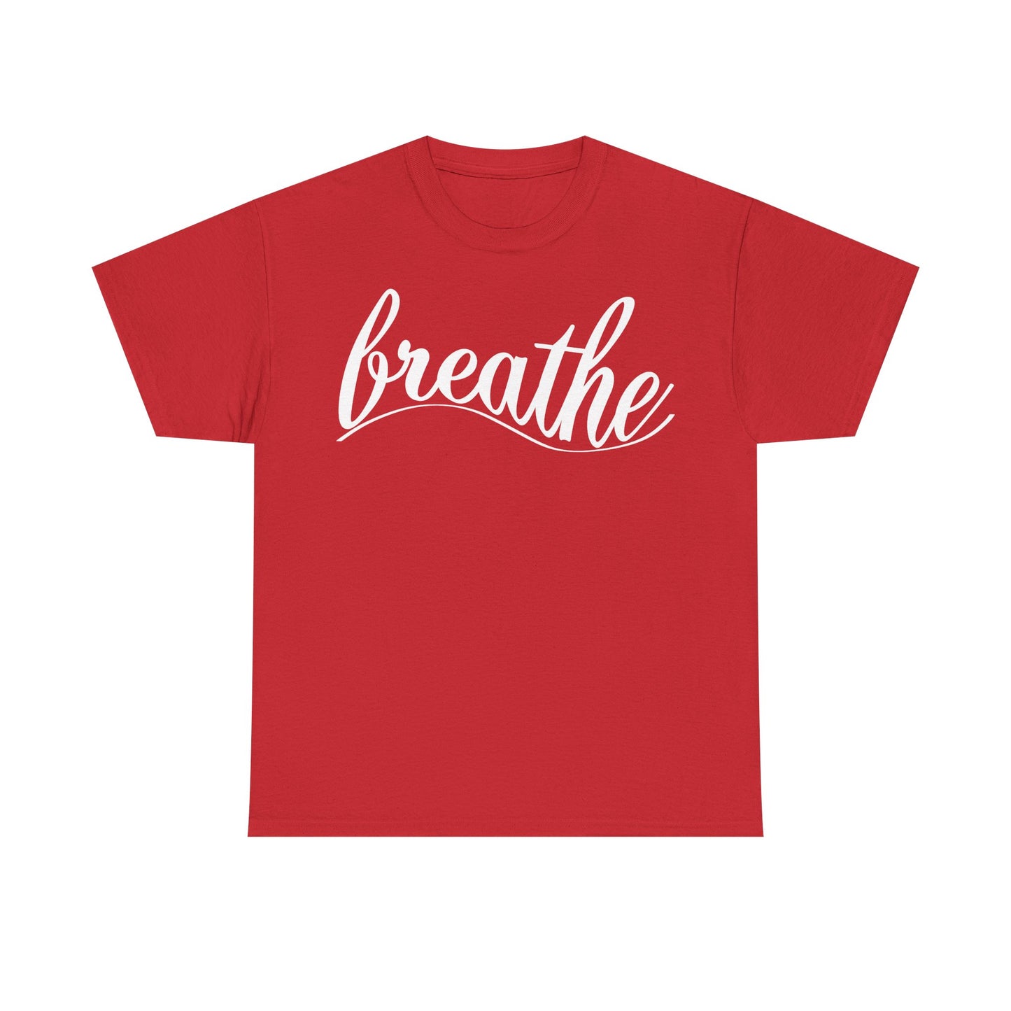 Unisex Heavy Cotton Tee - 'Breathe' Motivational Relaxation Shirt