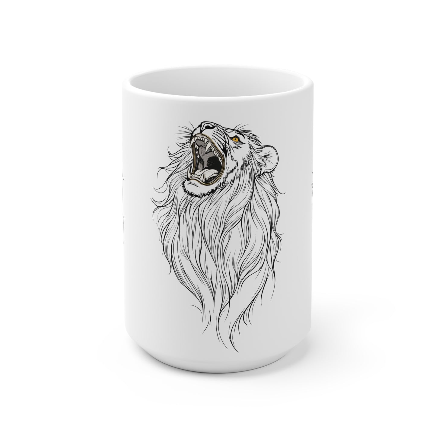 Roaring Lion Ceramic Mug - Bold Coffee Cup for Animal Lovers, Perfect Gift for Birthdays, Home Decor, Tea Time