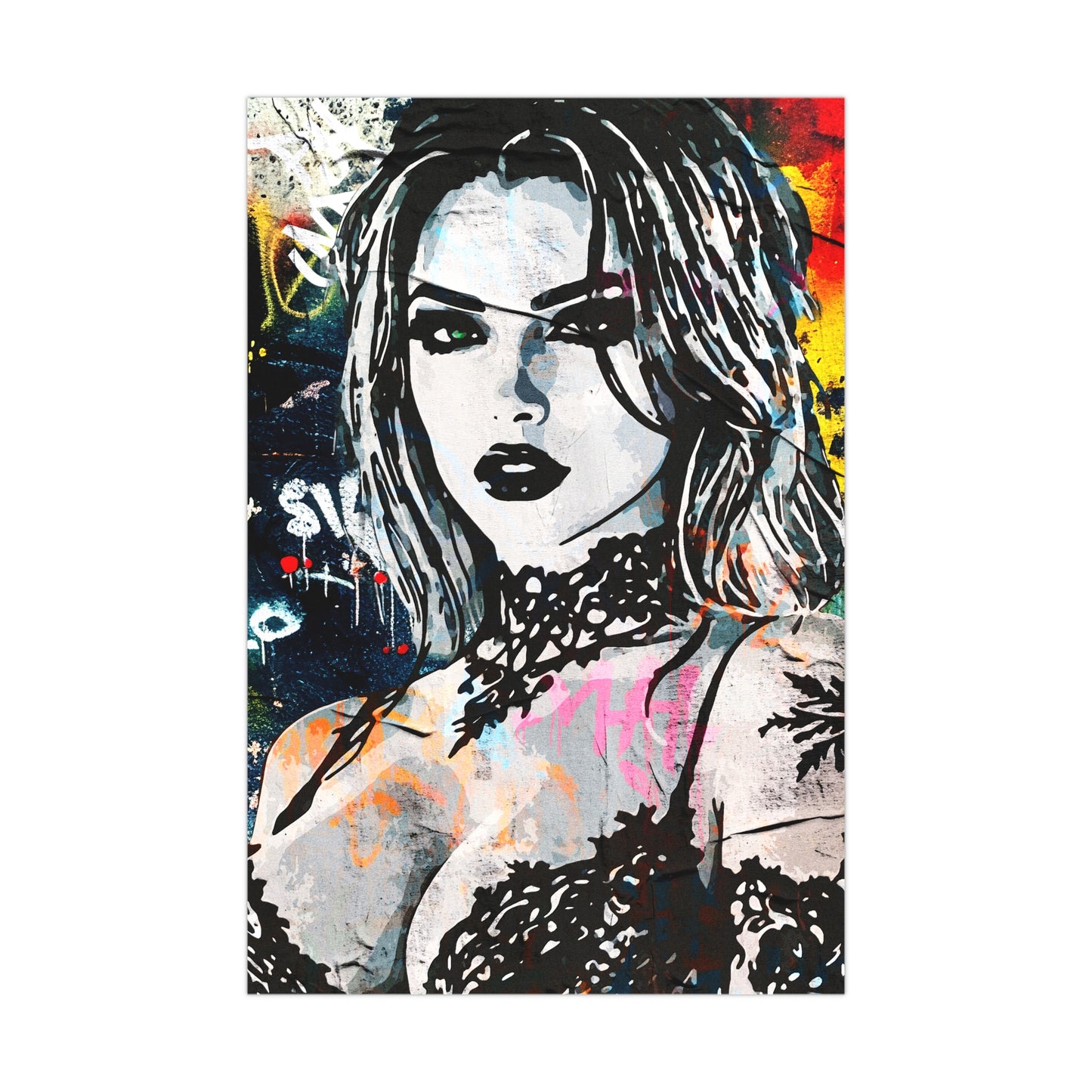 Urban Empress: Ignite Bold Confidence with Vibrant Street Art Elegance - Vibrant Matte Wall Art Posters, Urban Decor, Contemporary Home Design, Unique Gift for Art Lovers, Modern Wall Decor