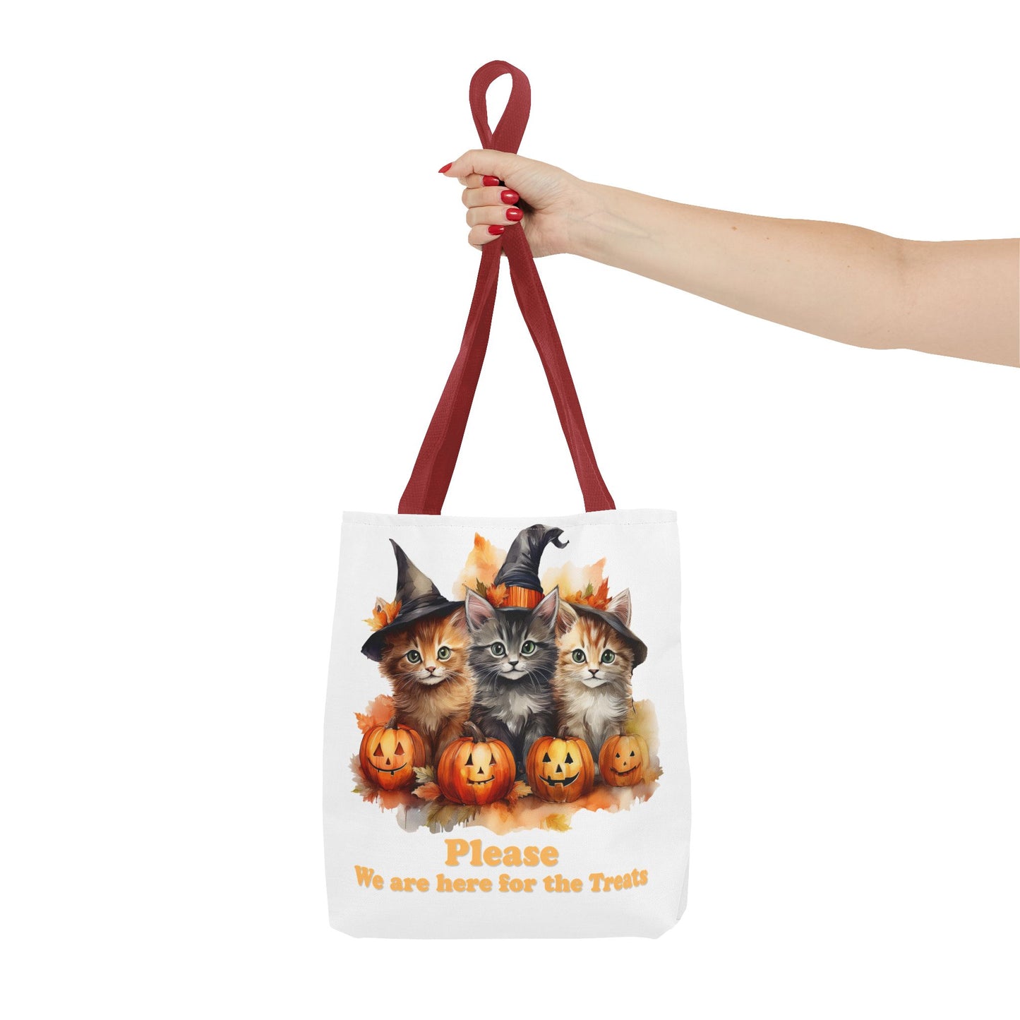Halloween Cat Tote Bag - "Please We Are Here for the Treats"